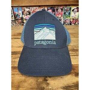 Patagonia Mesh Trucker Hat Cap SnapBack Blue Outdoors Mountains Adjustable
